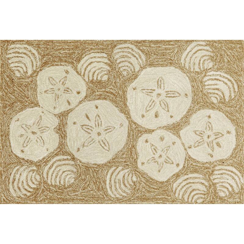 Liora Manne Frontporch Shell Toss Indoor/Outdoor Mat - 1'8" x 2'6" - Natural