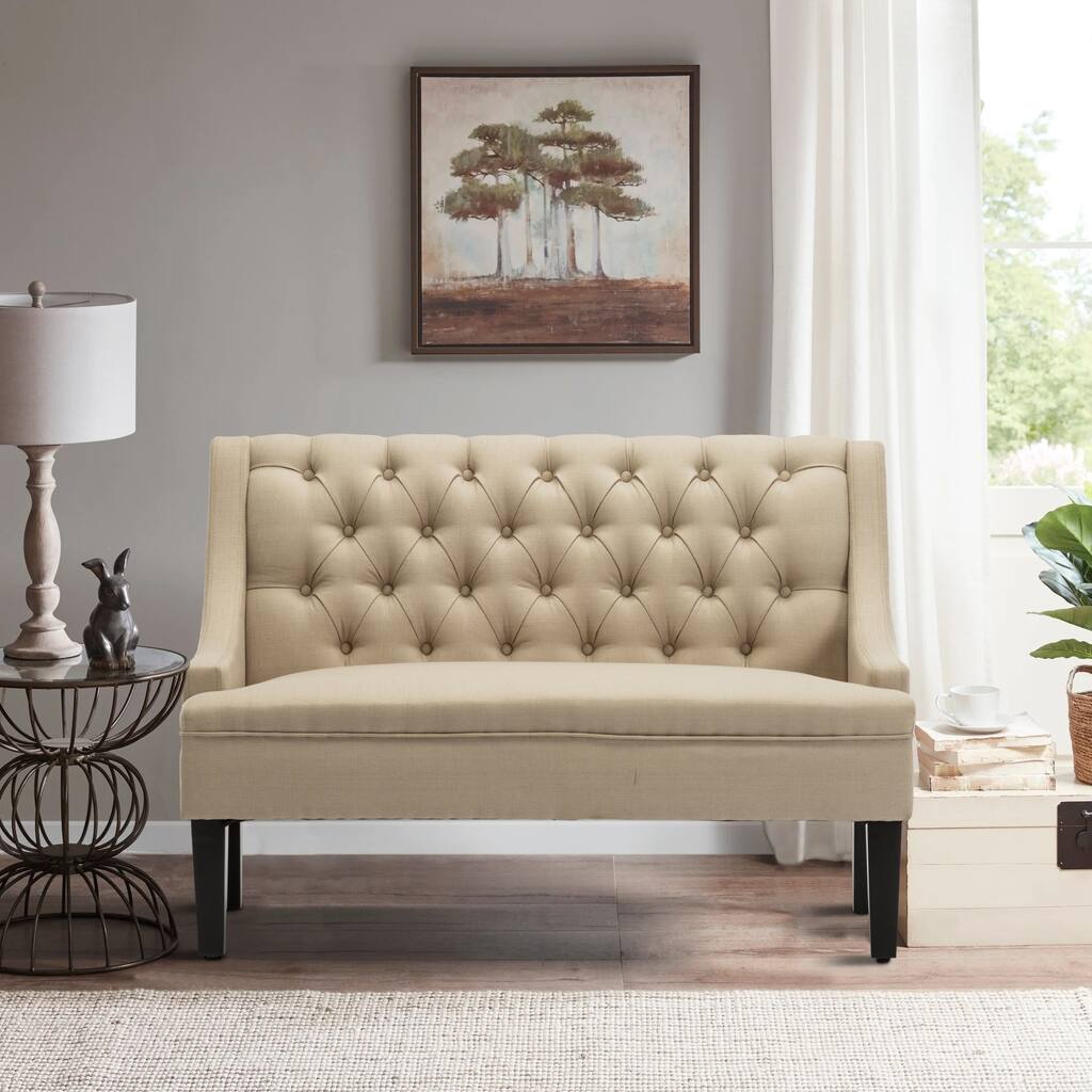 Fabic Tufted High Back Loveseat Sofa