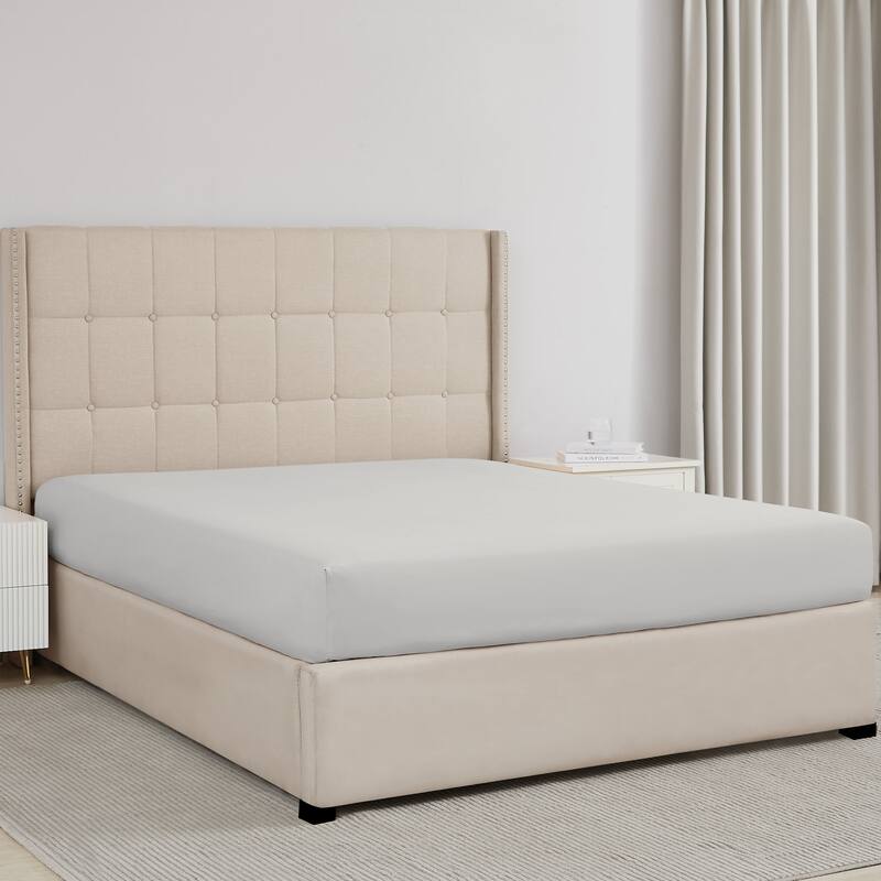 Vilano Extra Deep Pocket Fitted Bed Sheet , 2 pack, Fitted Sheet Only, Bed Sheet Seperates - Twin - Light Grey