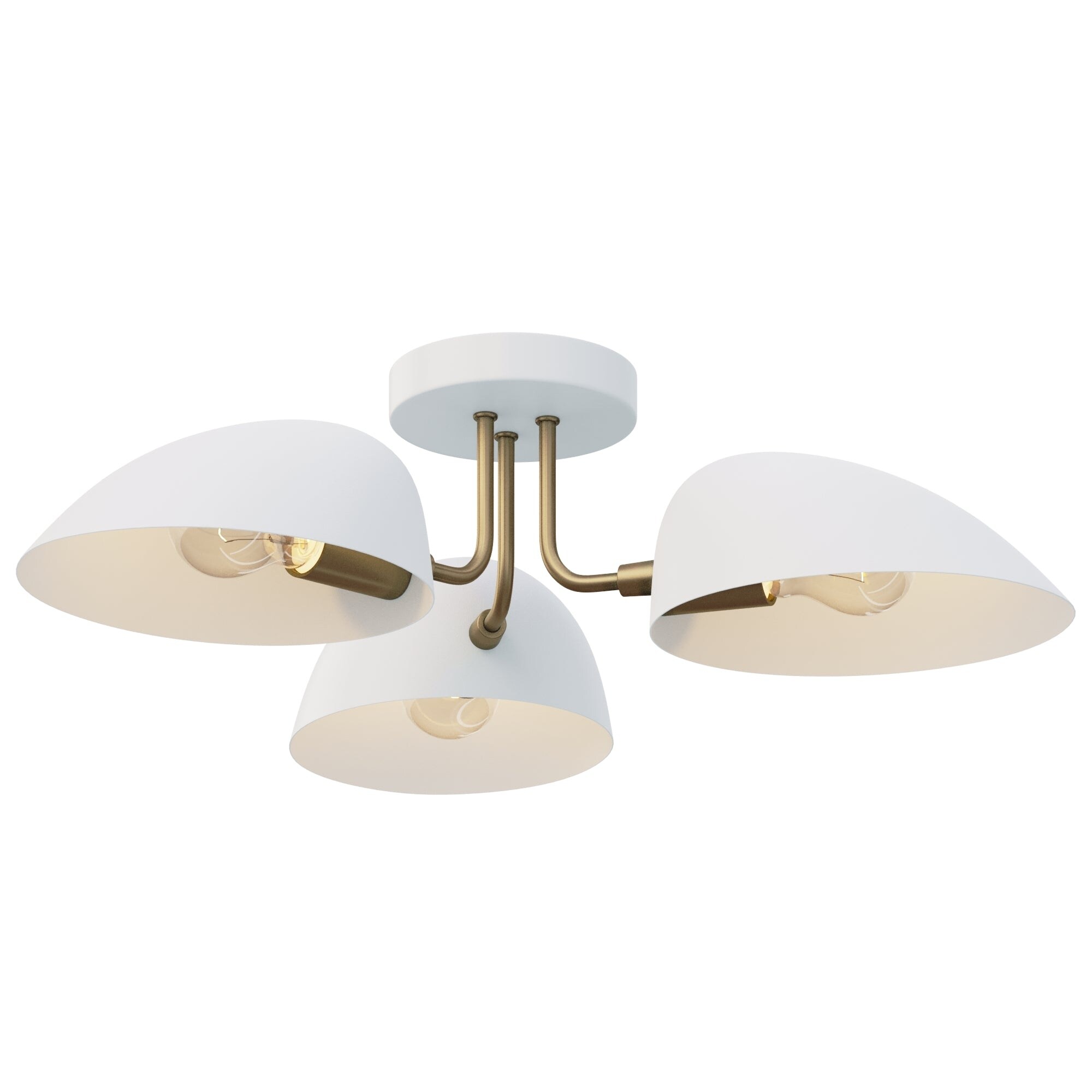 Nathan James Argo Semi Flush Ceiling Mount 3 Light Fixture with Retro Rounded Shade On Sale Bed Bath Beyond 36806123