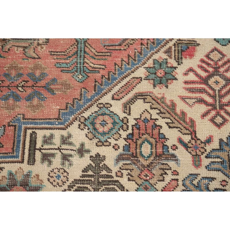 Pink Tabriz Persian Area Rug Hand-Knotted Traditional Wool Carpet - 9'8" x 12'8"