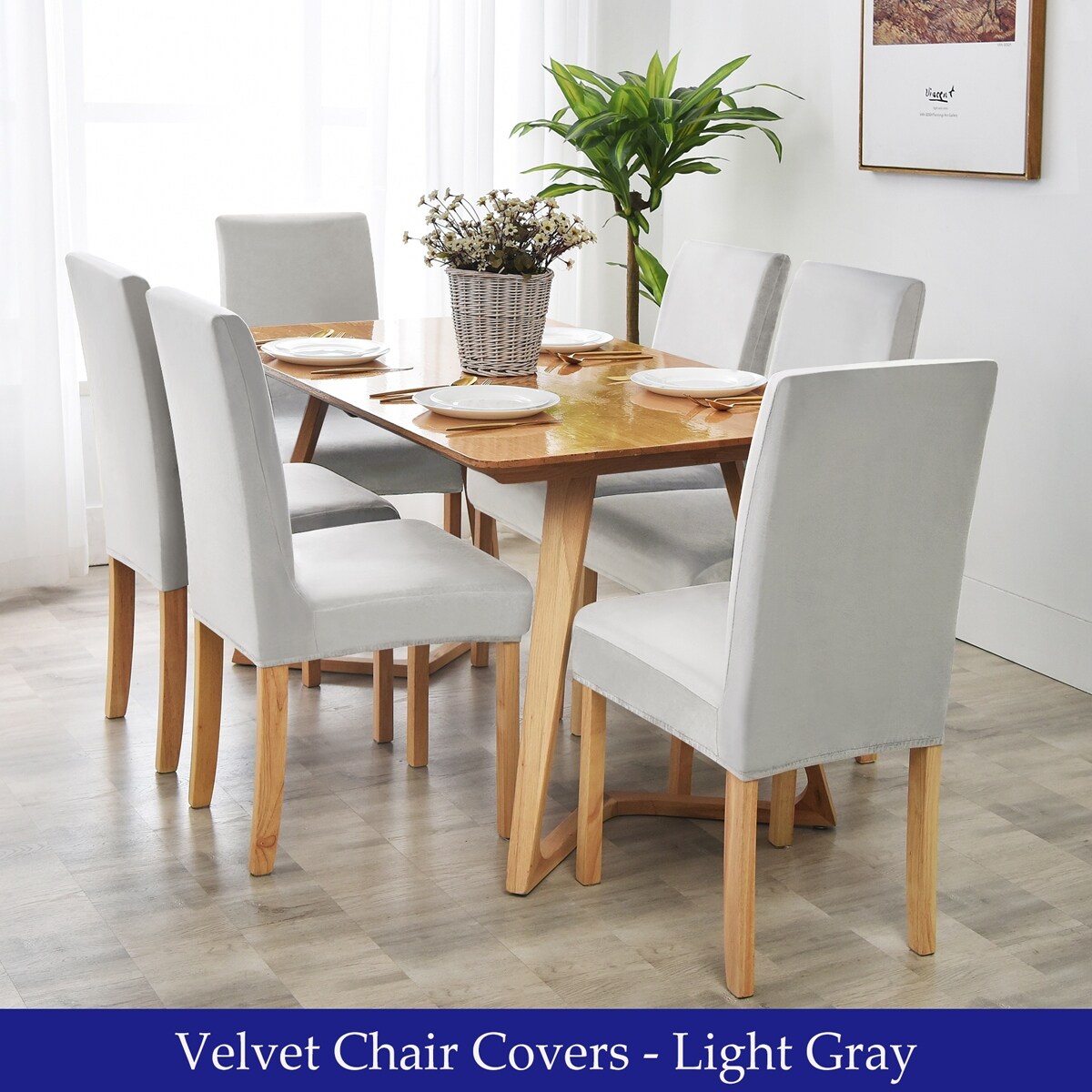 Velvet Chair Covers For Dining Room Soft Stretch Seat Slipcover Washable Removable Parsons Chair Protector Set Of 4 Overstock 32971914