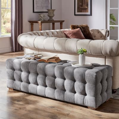Gdansk Linen Fabric Tufted Bench