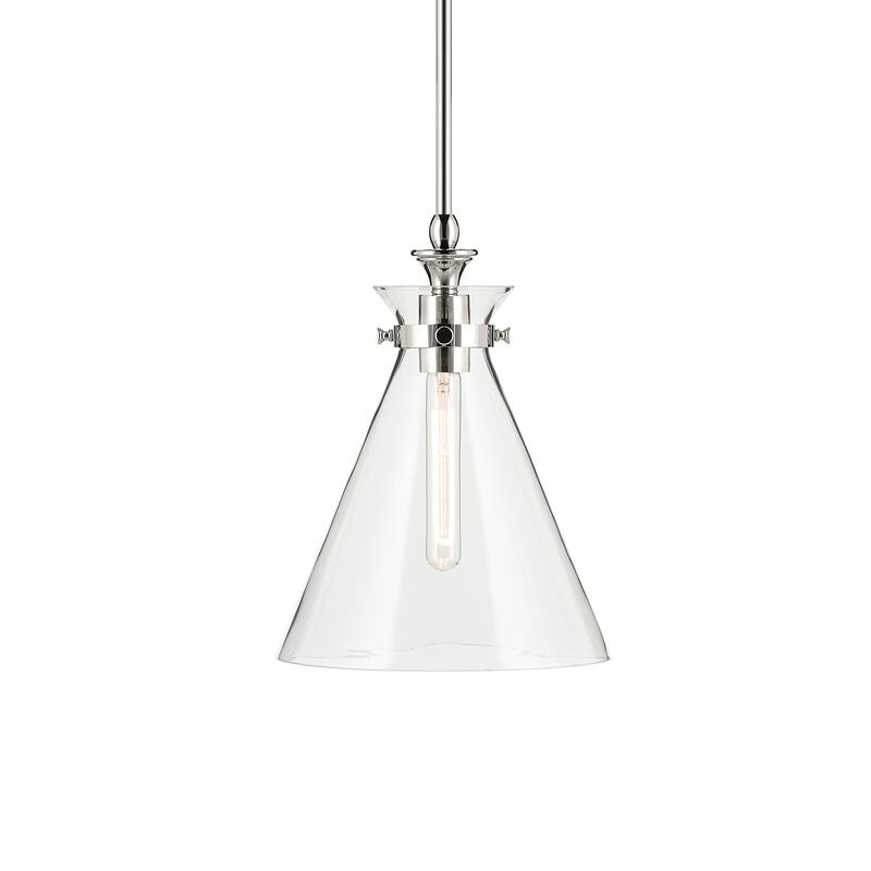 Kichler Lighting Laria 10.5 Inch 1 Light Pendant with Clear Glass in Polished Nickel