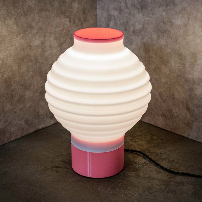 Asian Lantern 15" Vintage Traditional Plant-Based PLA 3D Printed Dimmable LED Table Lamp, by JONATHAN Y