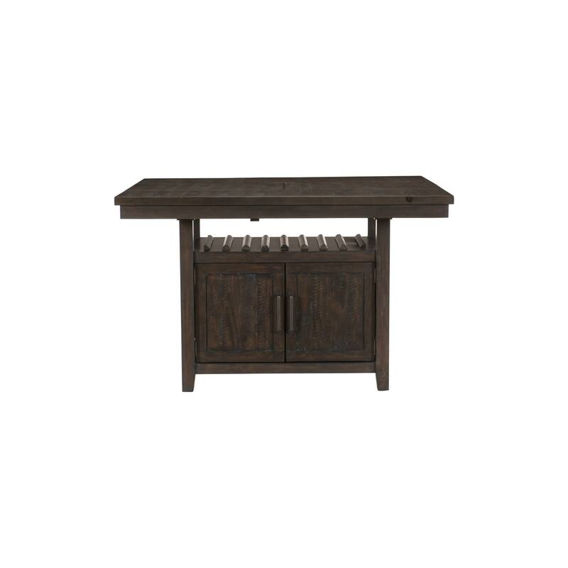 Jonie Espresso Faux Leather Storage Counter Height Set