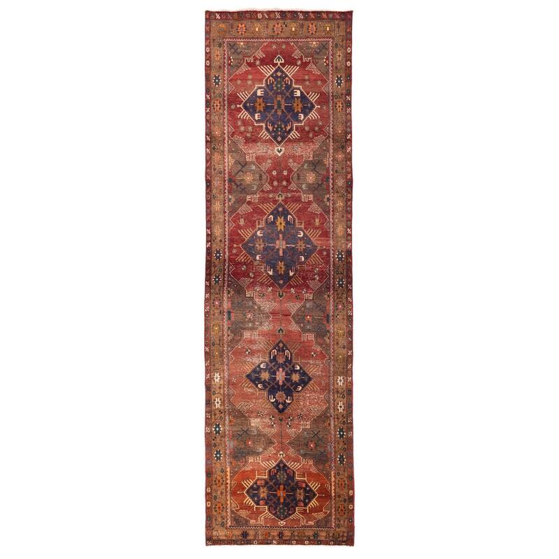 ECARPETGALLERY Hand-knotted Konya Anatolian Red Wool Rug - 3'11 x 13'9