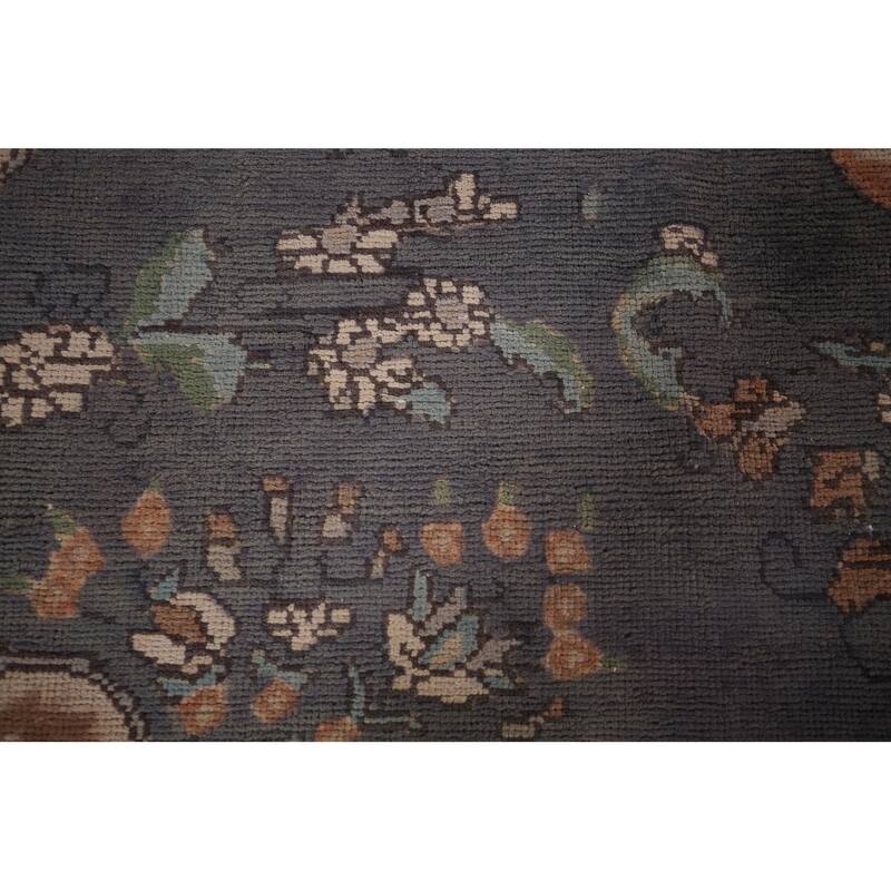 Gray Blue Tabriz Persian Vintage Area Rug Hand-Knotted Wool Carpet - 8'0"x 10'7"
