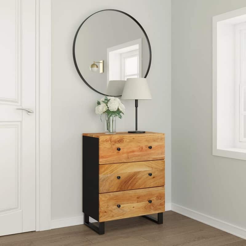 vidaXL Cabinet Storage Accent Sideboard Console Cabinet Cupboard with Drawers - 23.6" x 13" x 29.5" Acacia