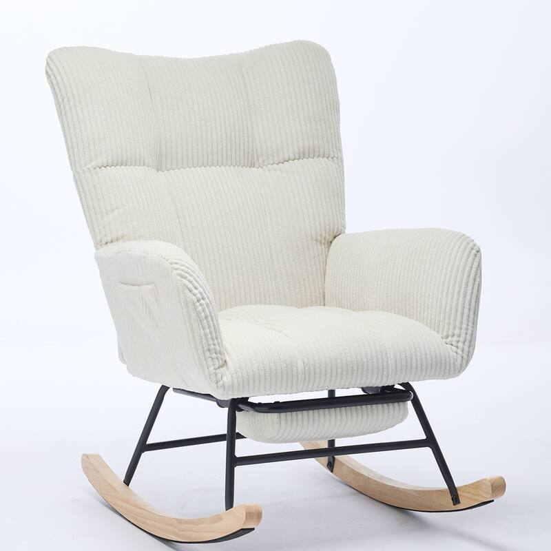 Upholstered Glider Chair with High Backrest