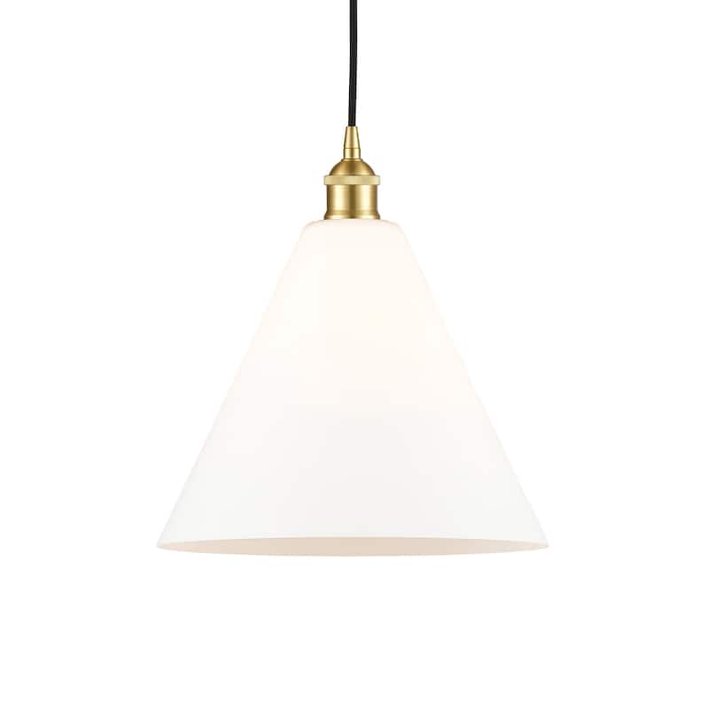 Innovations Lighting 616-1P-14-12 Berkshire Pendant Berkshire 12" Wide - Satin Gold / Matte White