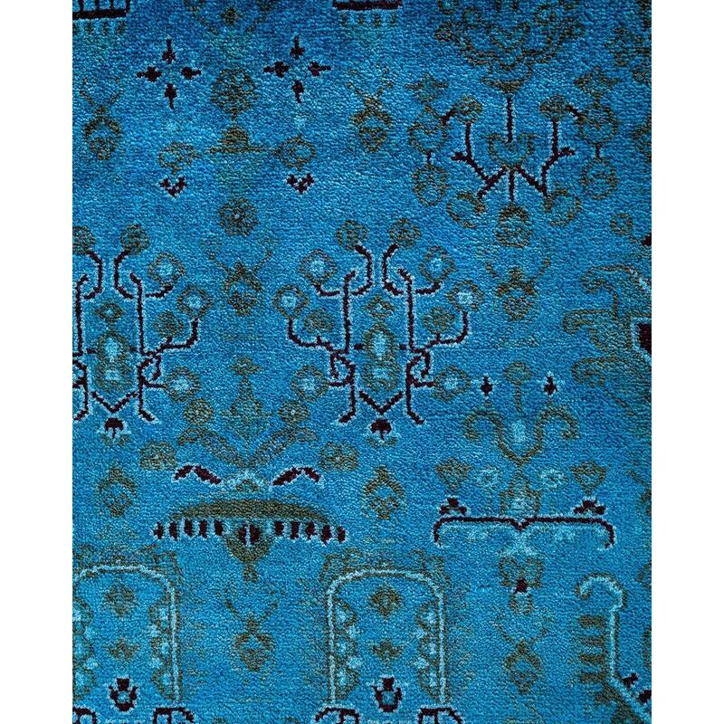 Fine Vibrance One-of-a-Kind Hand-Knotted Area Rug - Blue, 9' 0" x 11' 7" - 9' 0" x 11' 7"