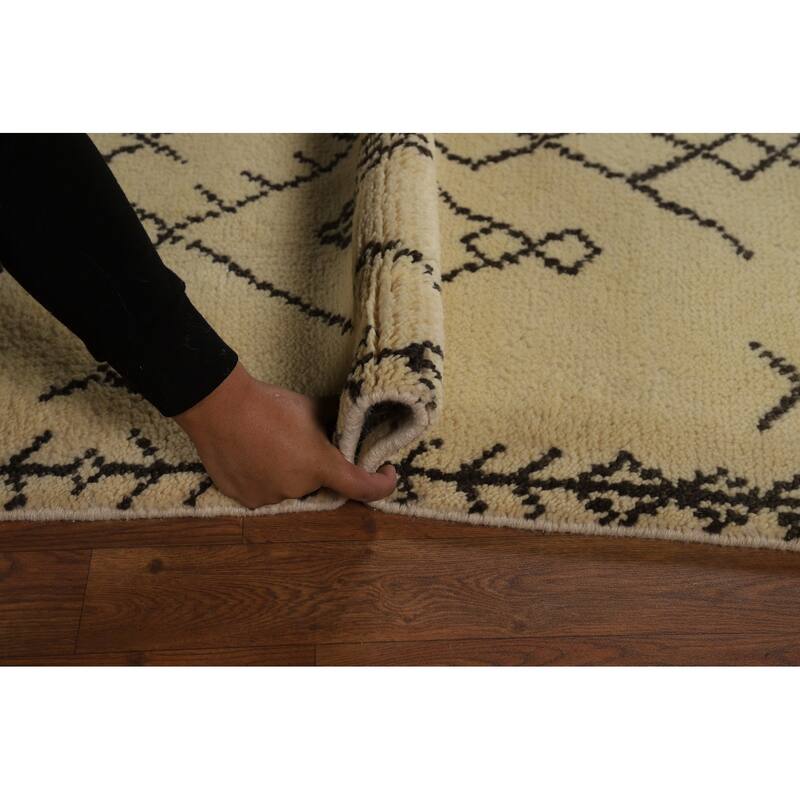 Trellis Moroccan Oriental Area Rug Handmade Bedroom Wool Carpet - 5'6" x 7'10"