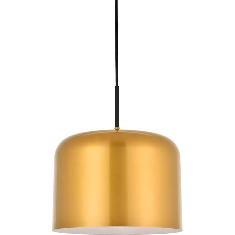 Elegant Lighting Etude Single Light 11" Wide Pendant - Satin Gold / Black