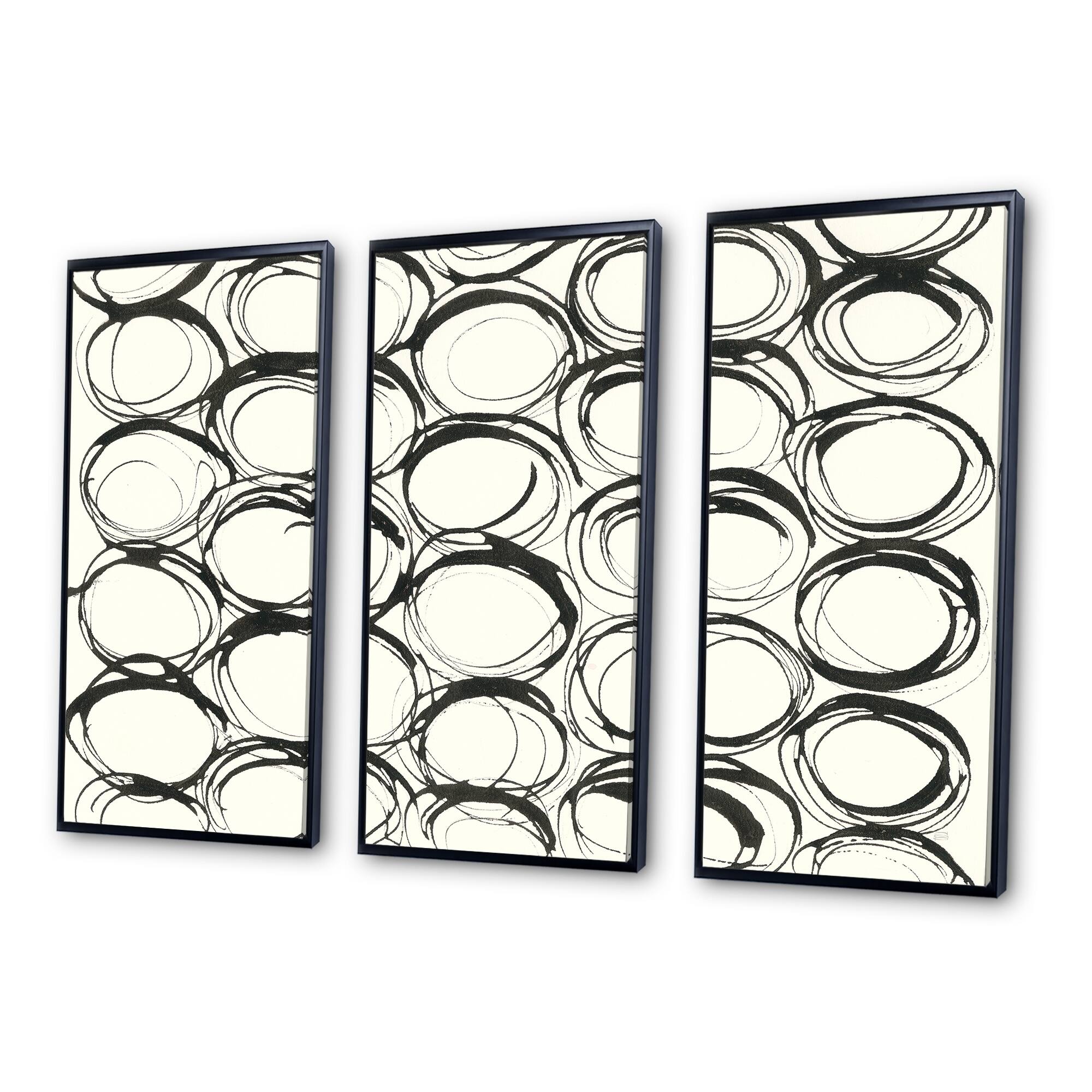 Designart "minimalist black and white II" MidCentury Modern Framed