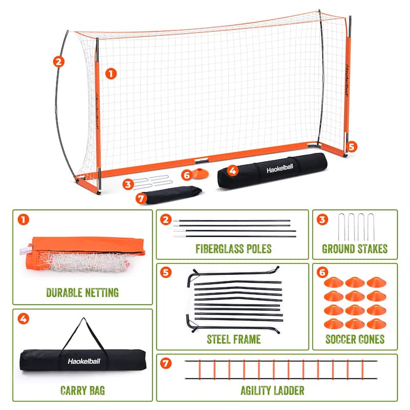 12 x 6 FT Portable Soccer Goal Soccer Net for Backyard