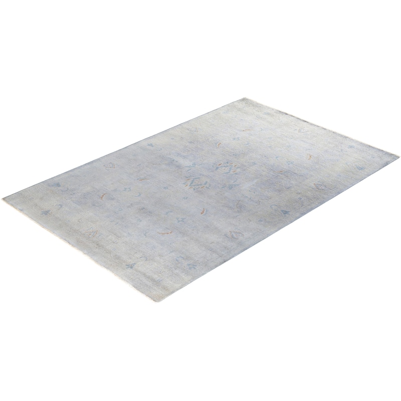 Vibrance, One-of-a-Kind Hand-Knotted Area Rug - Gray, 5' 1" x 7' 9" - 5' 1" x 7' 9"