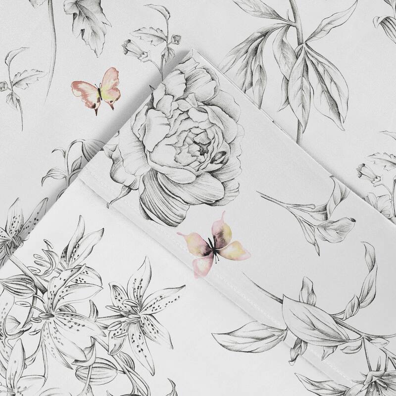 Pointehaven Combed Cotton Crisp Percale Printed 2 pc Pillow Cases - Standard Pillowcases - Pollen