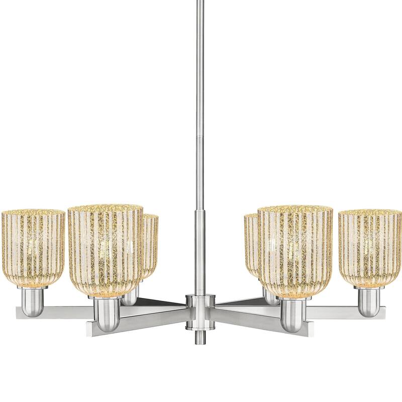 Innovations Lighting 716-6CR-11-35 Bridal Veil Chandelier Bridal Veil - Satin Nickel / Mercury