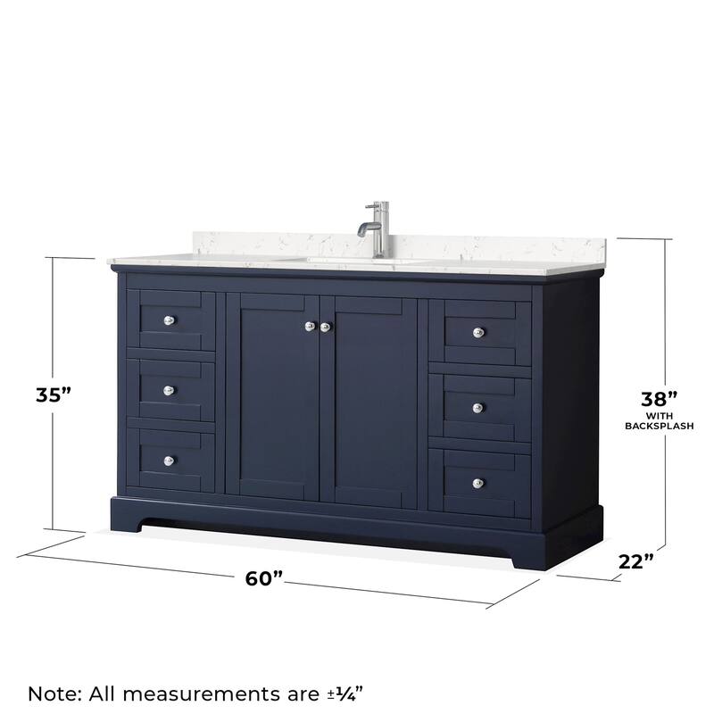 Wyndham Collection Avery 60" Free Standing Single Basin Vanity Set