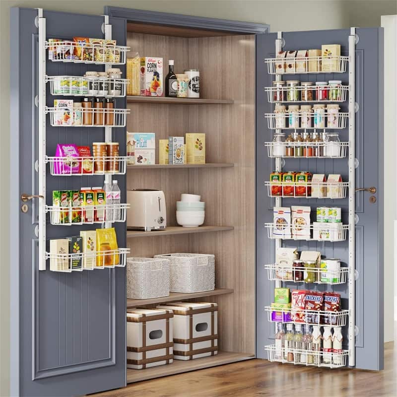 9Tier Over the Door Pantry Organizer Adjustable - 2.95"D x 15.74"W x 15.15"H