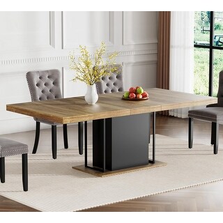 78.74 Inch Extendable Wooden Dining Table for 8-10, Modern Farmhouse ...