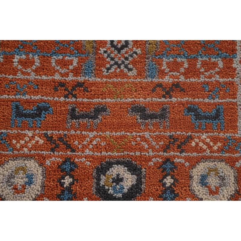 Orange Transitional Khotan Runner Rug Hand-Knotted Wool Carpet - 2'6"x 8'0"