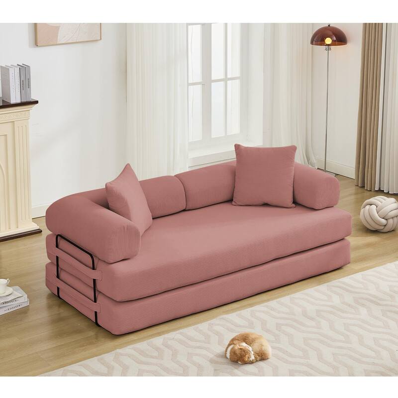 Convertible Out Sofa Bed, 4-in-1 DIY Combination Convertible Sofa, Folding Sleeper Sofa with Adjustable Armrests