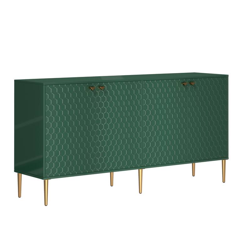 4 Door Wooden Glossy Locker Storage Accent Cabinet/Buffet