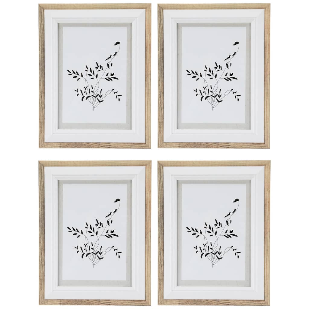 Wooden Picture Frames for 5" x 7" Photo - Natural and White - Set of 4