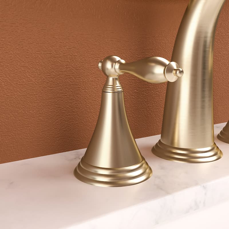 Modern 2 Handle Bathroom Sink Faucet with Pop Up Drain and 2 Water Supply Lines, Anti Corrosion, Scratch Resistant, 3 Hole
