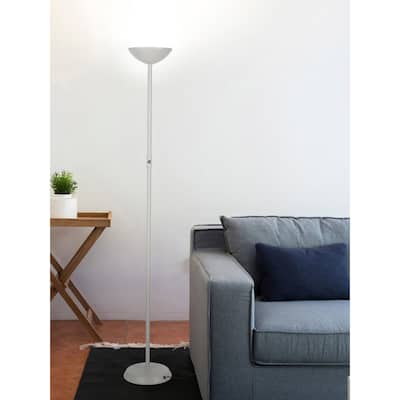 Brightech SkyLite 65 in. White Industrial LED Super Bright Floor Lamp with Built-In Gradient Dimmer Function