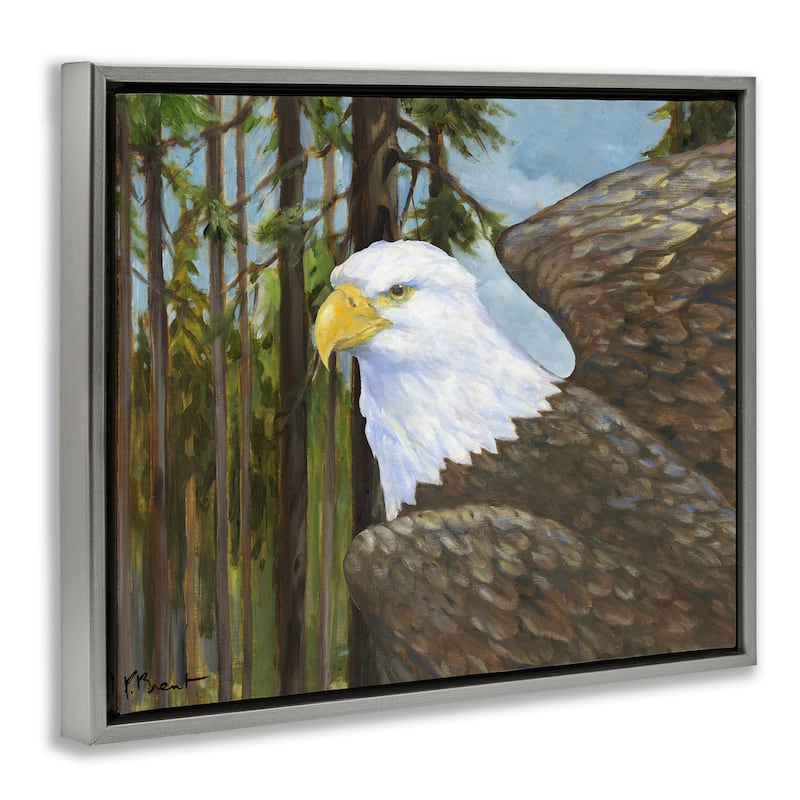Stupell Woodland Eagle's View Framed Floater Canvas Wall Art Design By Paul Brent
