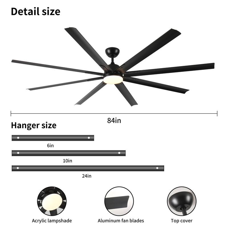 84 Inch Super Large Ceiling Fan with Remote Control