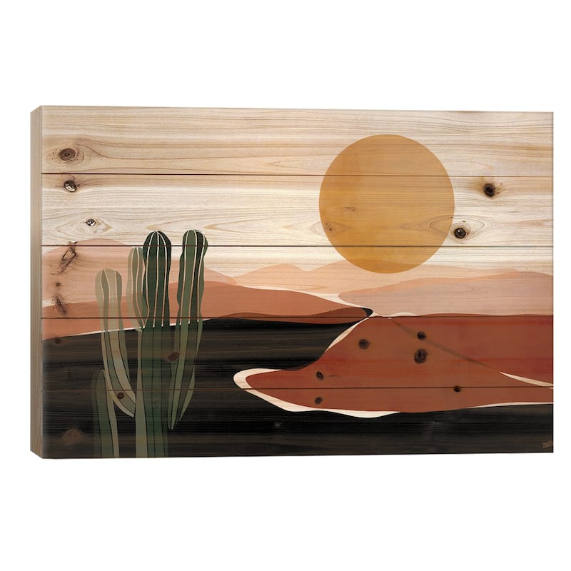 Desert Calm Print On Wood by Bria Nicole - Multi-Color - 18x26x1.5
