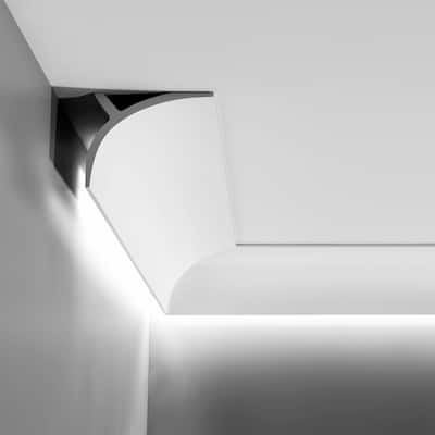 Orac Decor Polyurethane Crown Moulding, Ulf Moritz Primed White Face 7in x 78in Long