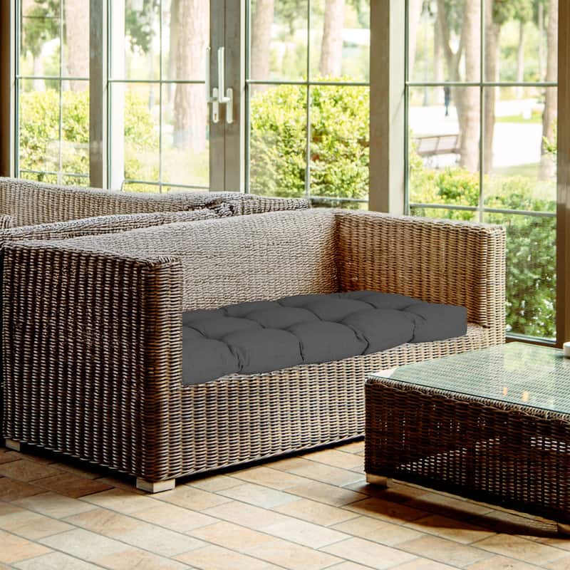 Aoodor Outdoor Polyester Tufted Bench Cushion, Water-resistant & Fade-Resistant Cushion