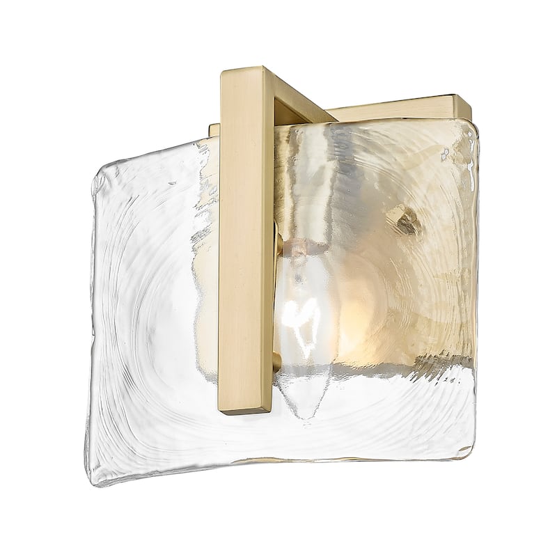 Aenon 6.875" Wide 1-Light Wall Sconce with Hammered Water Glass