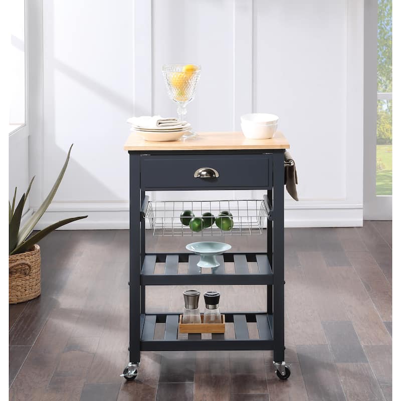 Hampton Kitchen Cart - Blue Stone Base