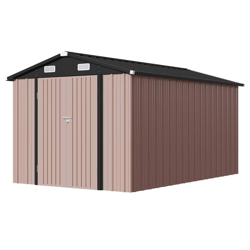 Outdoor Storage Shed with Lockable Doors and Air Vents for Garden