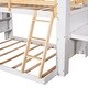 preview thumbnail 11 of 20, Solid Wood Twin Over Full Bunk Bed with Desk&Shelves,Green