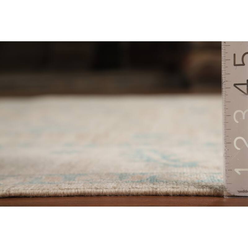 Vegetable Dye Oushak Turkish Rug Hand-Knotted Transitional Wool Carpet - 7'11"x 9'7"
