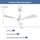 preview thumbnail 14 of 52, Sofucor 48 Inch Ceiling Fan with Light and Remote,Solid Wood Blades Low Profile,Smart Optional Work with Alexa/Google/App
