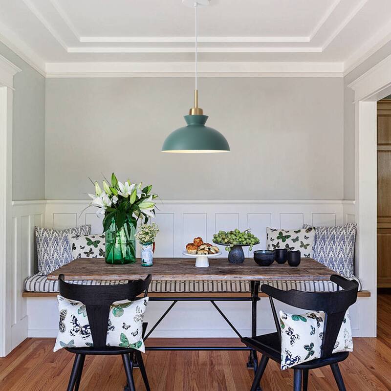 1-Light Hanging Ceiling Pendant Light Chandelier Light Fixture with Metal Shade for Kitchen Island