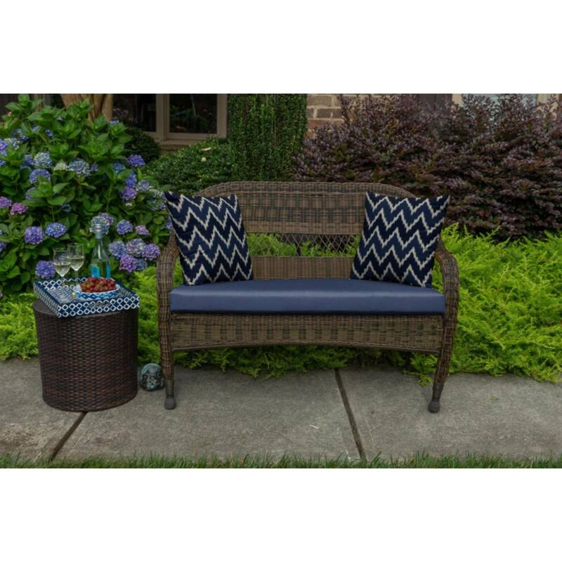 Sunbrella 43.5-inch Solid Color Outdoor Settee Cushion