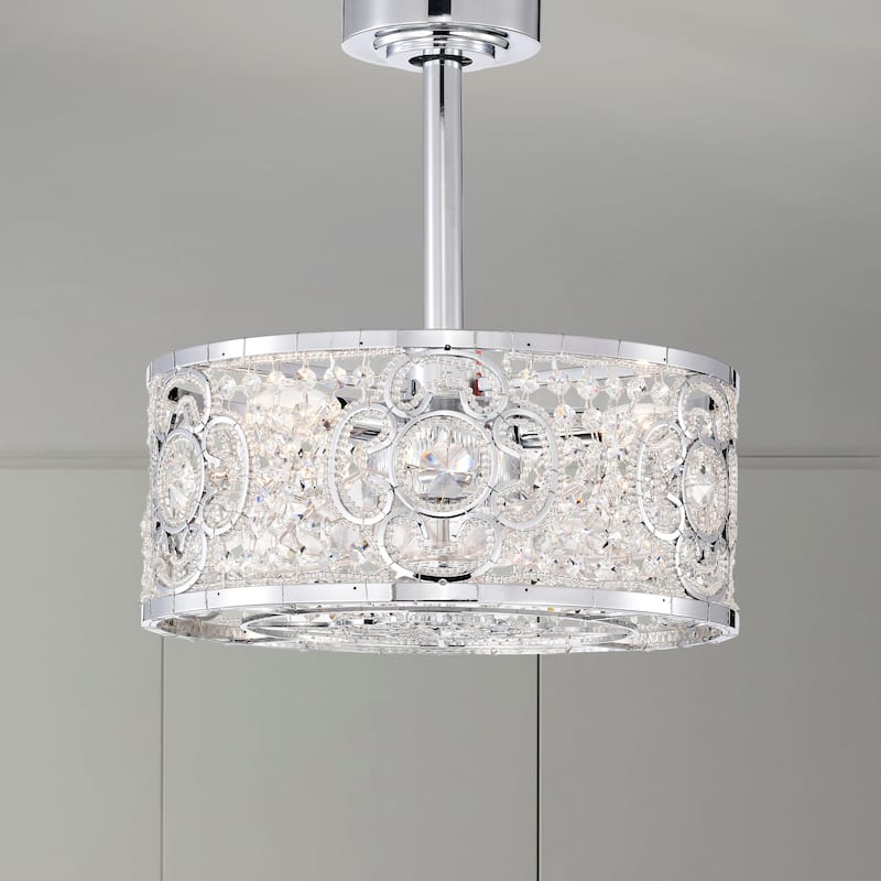 Ralph 15 Inch Chrome Polish Crystal Fandelier - N/A - Chrome