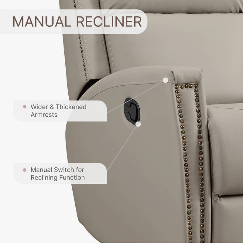 Jerome Swivel Glider Recliner Nursery Chair Manual Push Back Recliner