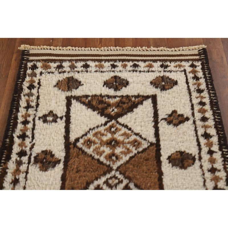 Anatolian Beige Oriental Runner Rug Handmade Wool Carpet - 2'8"x 12'4"