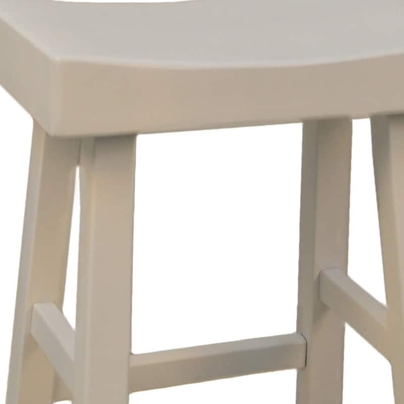 Modern Solid Wood Bar Stool with Footrest, Armless and Backless Design for Kitchen or Dining Room