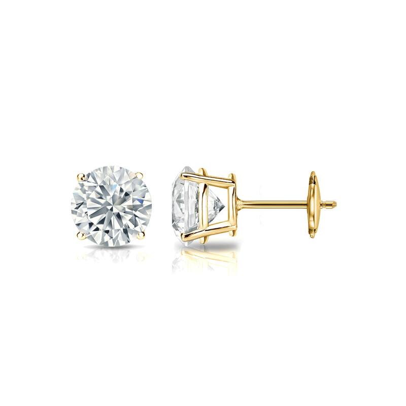 Vault Classic 0.50ct TW Natural Diamond 4-Prong Studs Guardian-Back (I VS2) - Yellow